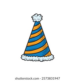 Hand Drawn Birthday Party Illustration Colored - Hat