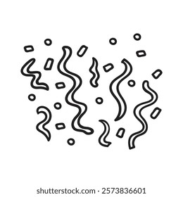 Hand Drawn Birthday Party Illustration Colorless - Confetti