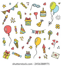 Hand Drawn Birthday Party Set