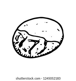 Hand drawn biscuit doodle. Sketch style icon. Decoration element. Isolated on white background. Flat design. Vector illustration.