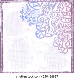 Hand drawn bizarre frame . All objects are conveniently grouped and are easily editable.