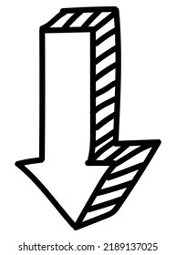 hand drawn black arrow element design