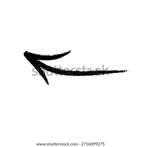 Hand drawn black arrow pointing left Vector