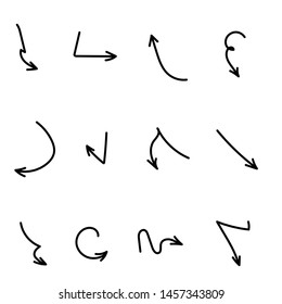 Hand Drawn Black Arrow Set