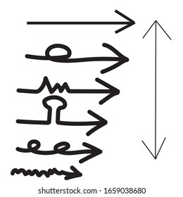Hand drawn black arrow set