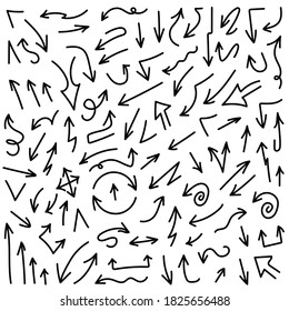 Vector de conjunto de flecha negra dibujado a mano