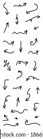 Hand Drawn Black Arrow Set Vector