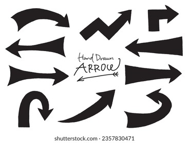 hand drawn black arrow set