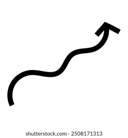 hand drawn black arrow in thin line stroke isolated on white background