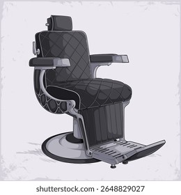 cadeira de barbeiro preto desenhada à mão para uso de cabeleireiro, assento de salão de equipamentos de barbearia profissional