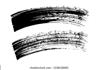Hand drawn black brush stroke. Grunge texture vector shape, artistic design element.