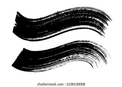 Hand drawn black brush stroke. Grunge texture vector shape, artistic design element.