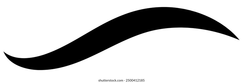 Hand drawn black calligraphy swoosh icon 
