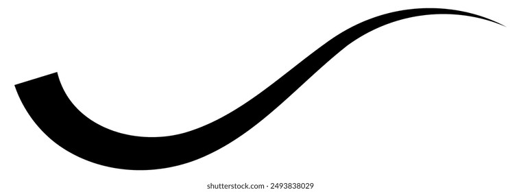 Hand drawn black calligraphy vector swoosh
