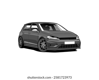 hand drawn black car illustration