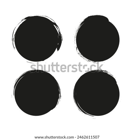 Hand drawn black circle highlight for social media stories. Stylish design element for beauty shop,bloggers and social page cover. Doodle vector round frame