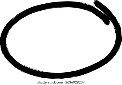 Hand Drawn Black Circle Marker Stroke Illustration