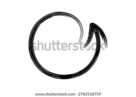 Hand drawn black curved arrow sketch vector icon. Grunge textured pointer sign isolated on white for business growth, success, and trend design.