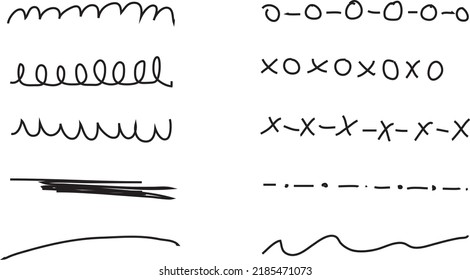 Hand drawn black dividing lines on a white background
