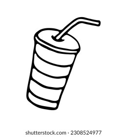 Hand drawn black doodle isolated on white background. Vector Illustration. EPS10