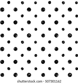 Hand drawn black dots pattern background
