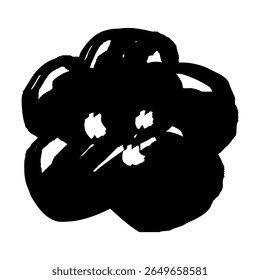 Ilustración vectorial floral negra dibujada a mano