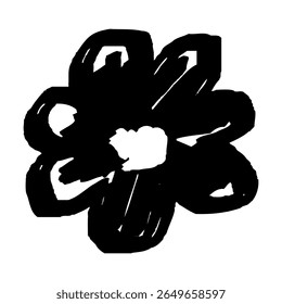 Hand drawn black floral vector illustration