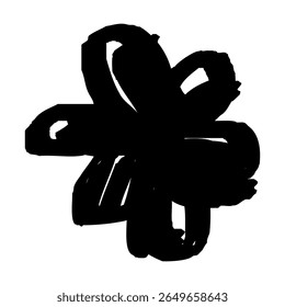 Hand drawn black floral vector illustration