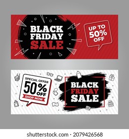 hand drawn black friday banners template vector design illustration