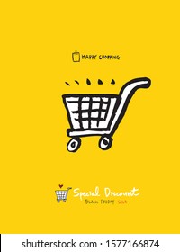 Hand drawn black friday sale poster - vector