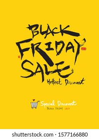 Hand drawn black friday sale poster - vector