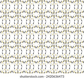 Hand Drawn Black And Gold Dash Dot Vertical Pattern Background Vector Illustration
