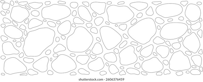 Hand drawn black gravels outline.