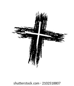 Hand Drawn Black Grunge Cross Icon Stock Vector (Royalty Free ...