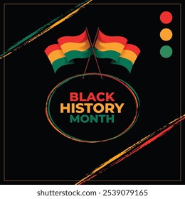 hand drawn black history month flag background illustration