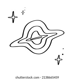 Hand drawn black hole. Space portal. Vector illustration EPS10