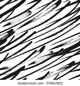 Hand drawn black ink abstract grunge texture. Vector stroke background.