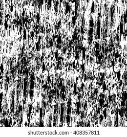 Hand drawn black ink abstract grunge seamless pattern. Vector background. Monochrome paint brush smears on white background. 