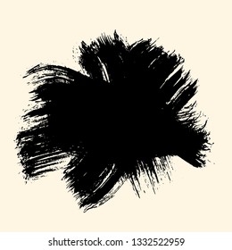 Hand drawn black ink brush stroke
