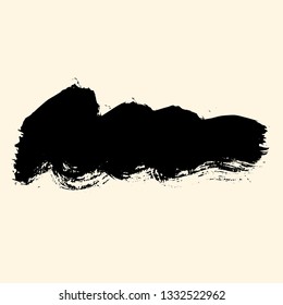 Hand drawn black ink brush stroke