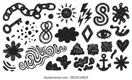 Hand drawn black ink
