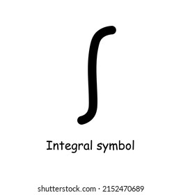 hand drawn of black integral symbol mathematics vector illustration isolated on white background