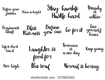 hand drawn black lettering set.