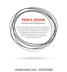 Hand drawn black line circles. Logo design with text. Vector EPS 10