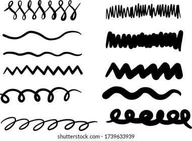 Hand Drawn Black Lines Set Stock Vector (Royalty Free) 1739633939 ...