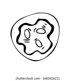 Dibujo manual de ilustraciones vectoriales de células negras para microbiología, bacteriología, virus, temas de atención médica.