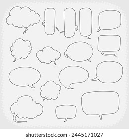 hand drawn black outline chat bubble doodle