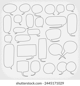 Handgezeichnete schwarze Kontur Chat Bubble Doodle