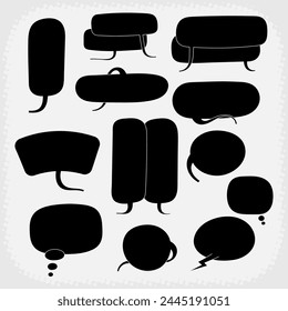 hand drawn black outline chat bubble doodle