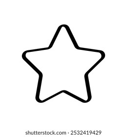 Hand drawn black outline star. Vector illustration